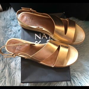 Naturalizer Jasmin Dark Gold Leather Sandal
